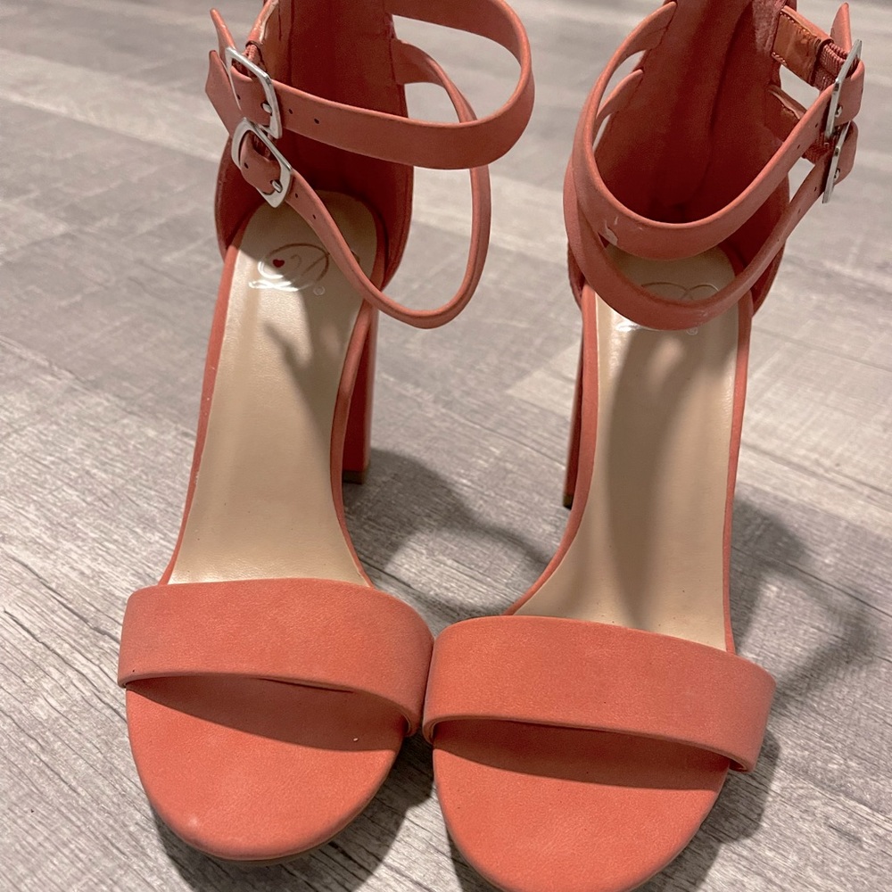 Coral block heels size 5.5